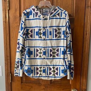 Modern Amusement Blue and Green Patterned Shirt